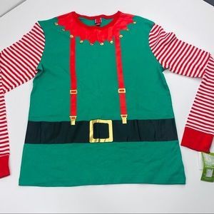 Green Christmas Elf PJ Top NEW